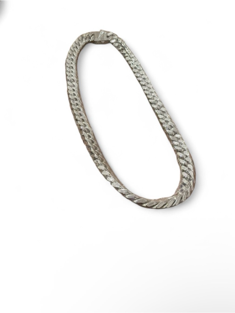 Chunky Silver Cuban Link Chain Necklace - Picture 5 of 5